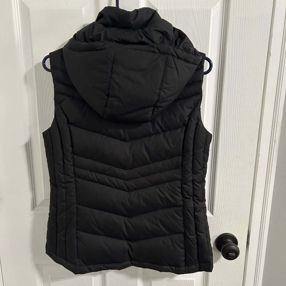 Michael Kors Black Puffer Vest with Gold Accents - Picture 3 of 3